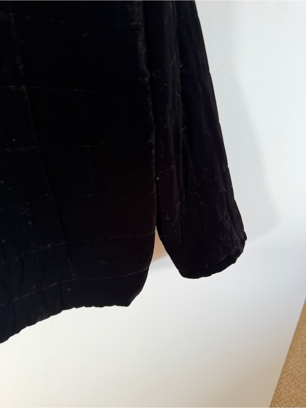 Eileen Fisher Black Velvet Zip-Front Bomber Jacket zip front medium - Picture 5 of 10